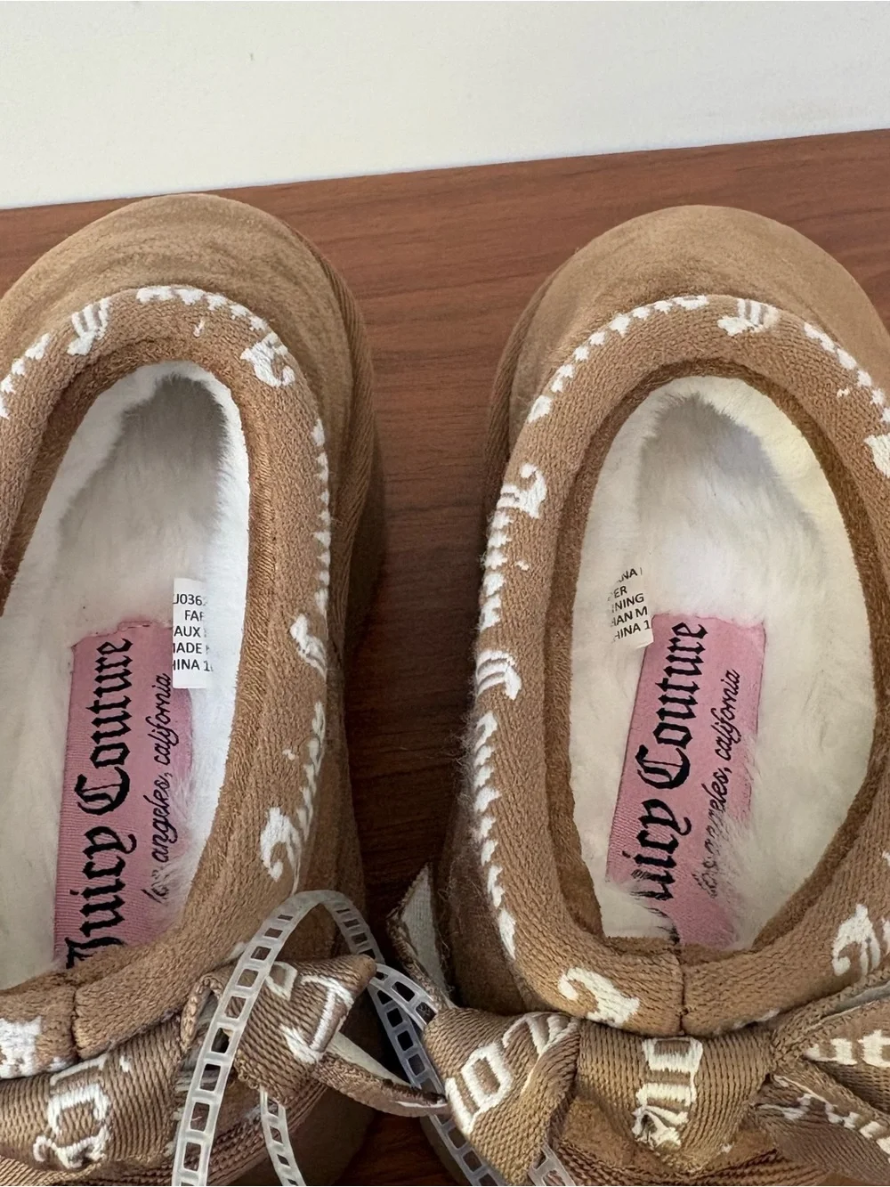 New Juicy Couture Kids Suede Platform Brown Chestnut Booties Boots Slippers 11